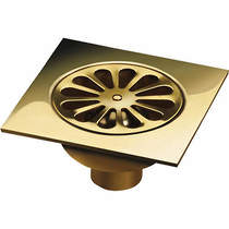 VDB Shower Drains Shower Drain 150x150mm (Polished Brass).