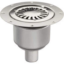 VDB Vinyl Drains Shower Drain With 50mm Vertical Outlet (250mm, S Steel).