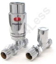 Crown Radiator Valves Thermostatic Straight Radiator Valves (Chrome).