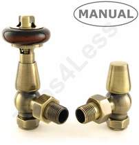 Crown Radiator Valves Eton Thermostatic Angled Radiator Valves (A Brass).